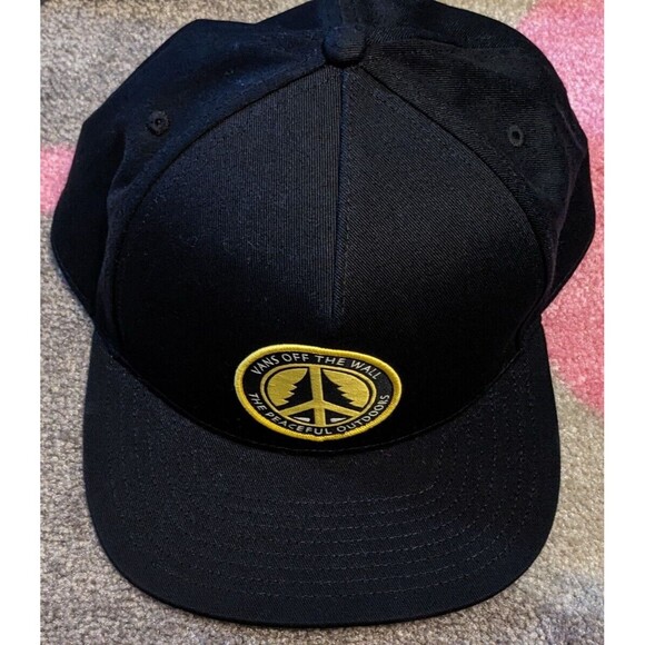 VANS Trippy Outdoors Snapback Cap Hat OS Off the Wall Black RARE - Picture 1 of 8
